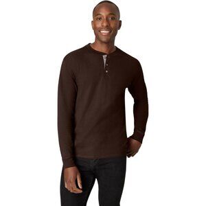 Men's Dark Truffle Cotton Raglan Long Sleeve Imported Beefyt Henley T Shirts